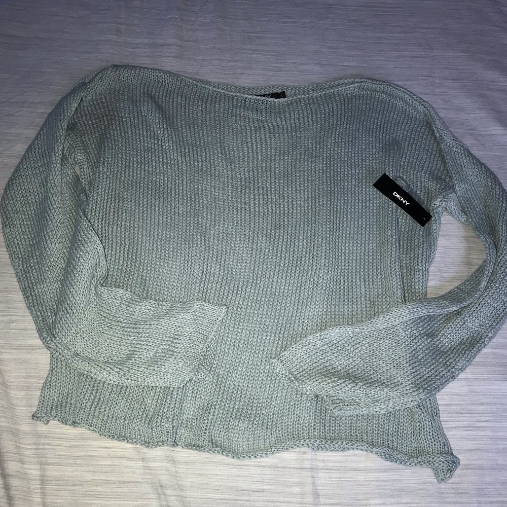 DKNY Steel blue Sweater beach coverup top size L